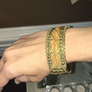 Gorgeous Antique Gold Beaded Bangle